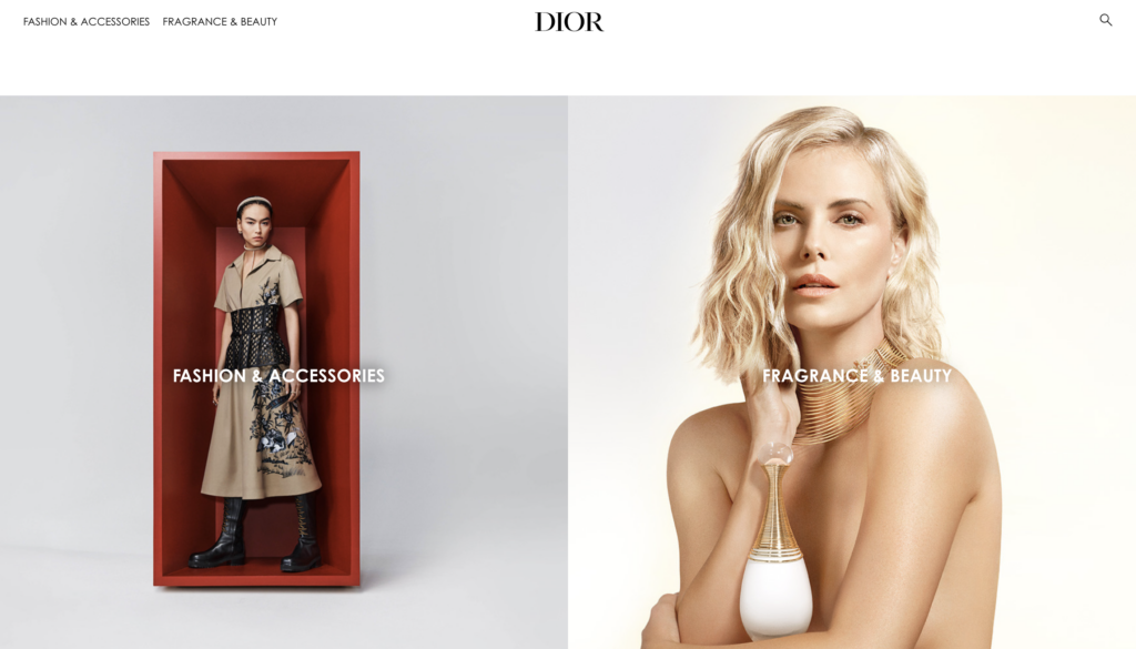 Dior - apparel website design inspiration