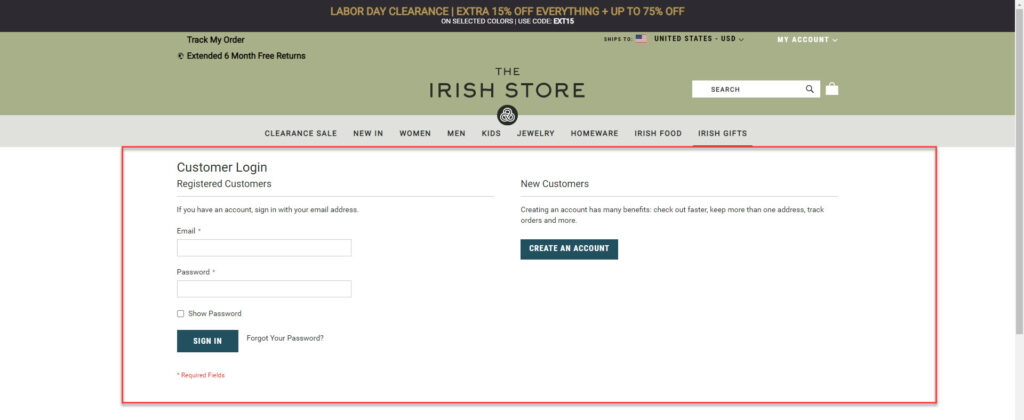 irish store column grid