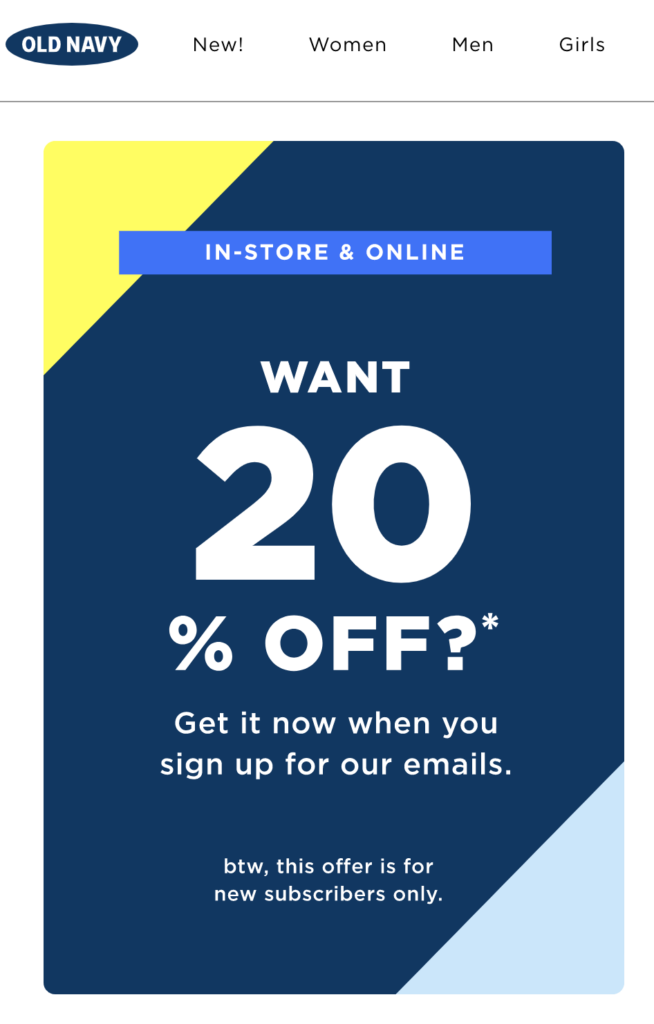 Old Navy website design best practices