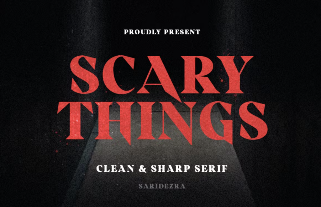 Scary things - free creepy fonts