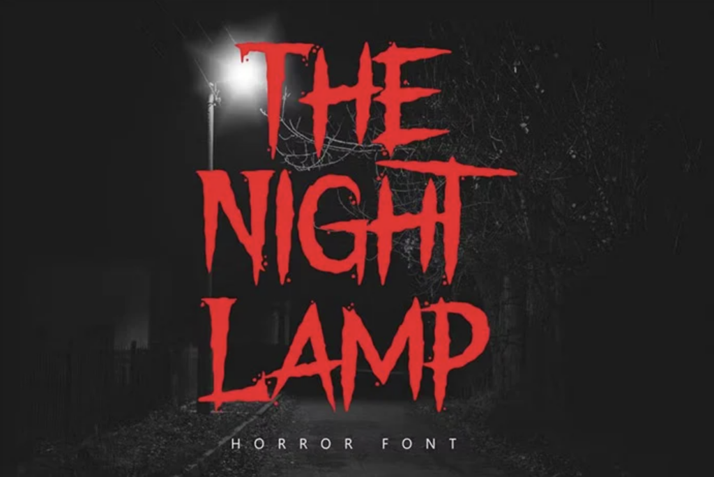 The night lamp - creepy Halloween font