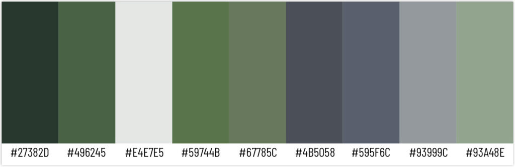 24 Shades of Green Color Palette –