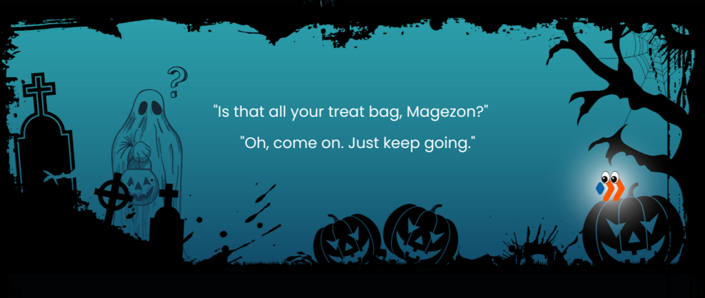 Section 3 of the Halloween Magento landing page