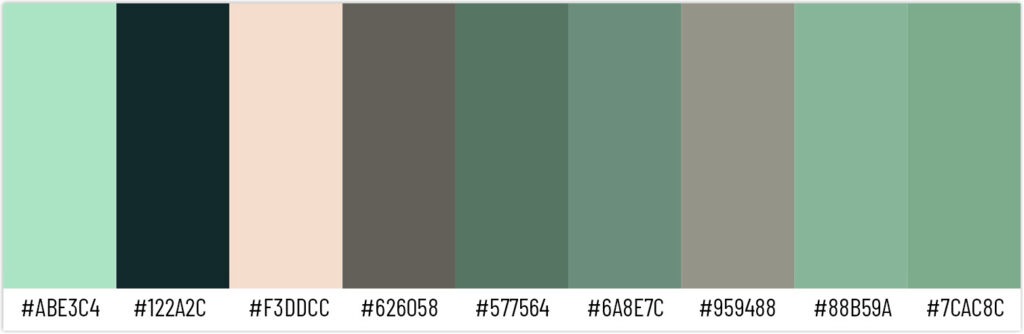 Deep Green Shades Color Palette