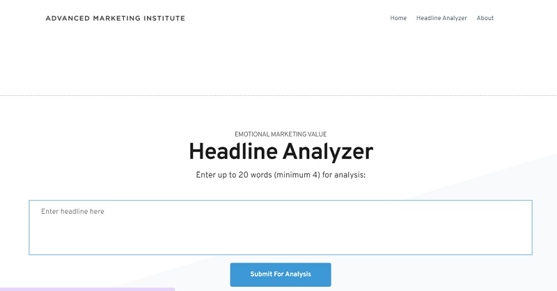 Advanced Marketing Institute’s Emotional Marketing Value Headline Analyzer