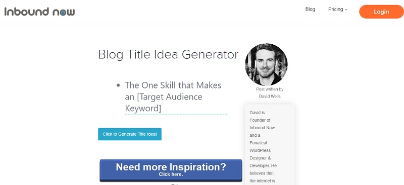 Inbound Now Blog Title Idea Generator