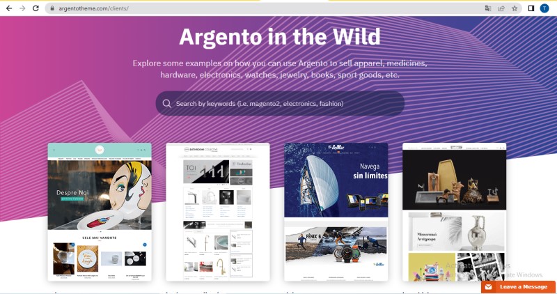 search for your magento themes with argento