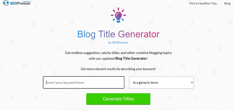 SEOPressor Blog Title Generator