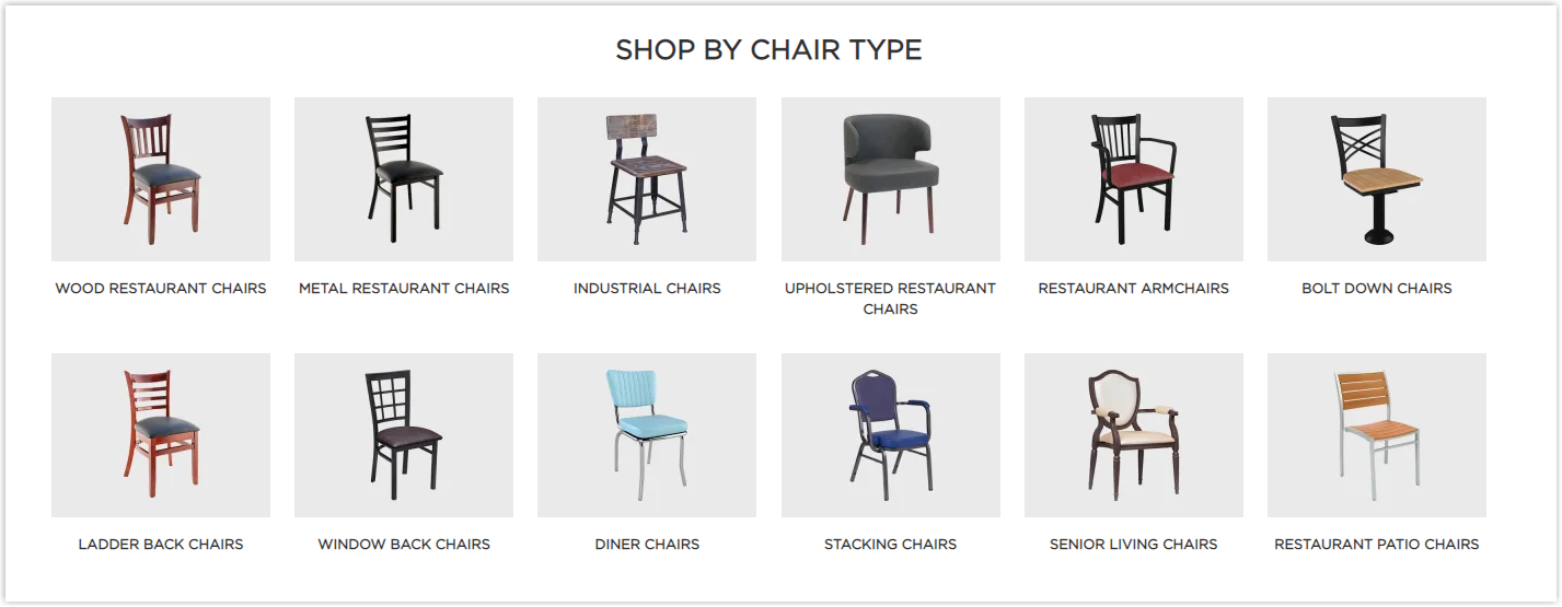 affordable seating shop by chair type