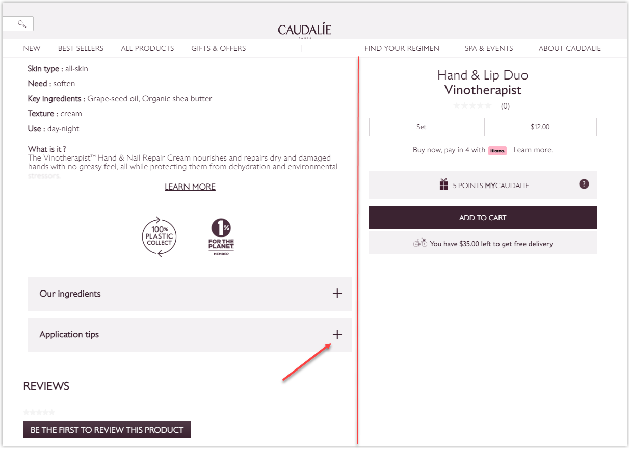 caudalie product page