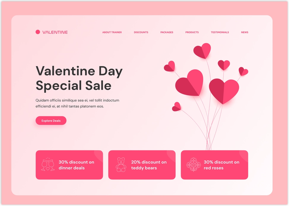 valentine's day website color