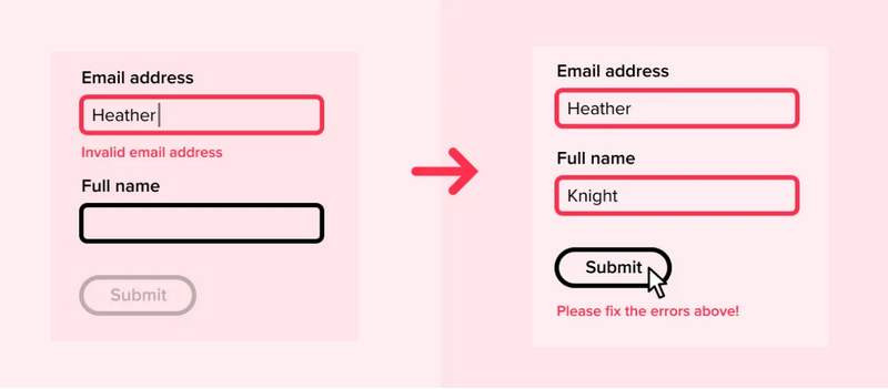 Validate user input in real time