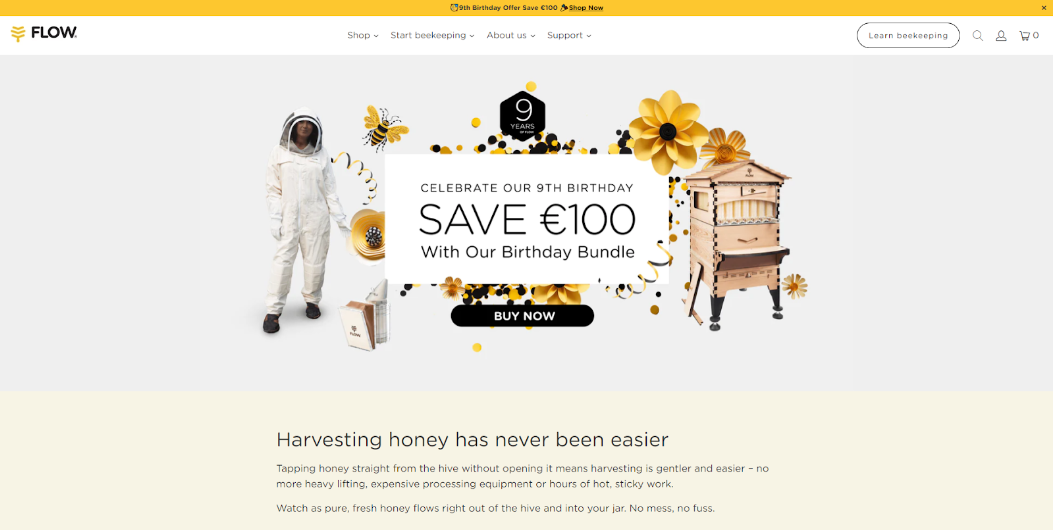 Seasonal landing page - EU Honey Flow example