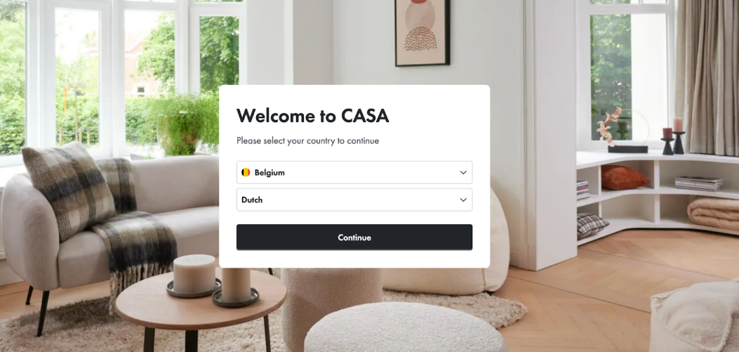 Splash landing page - Casashops example