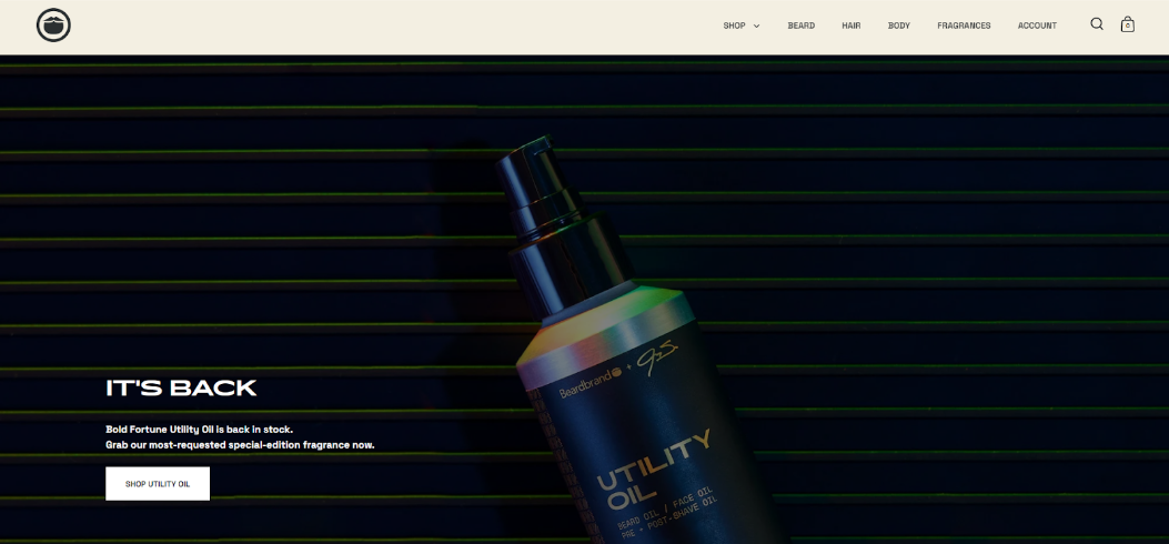 Beardbrand landing page