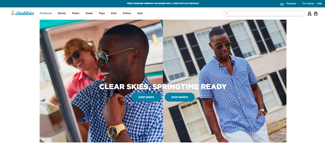 Chubbies landing page