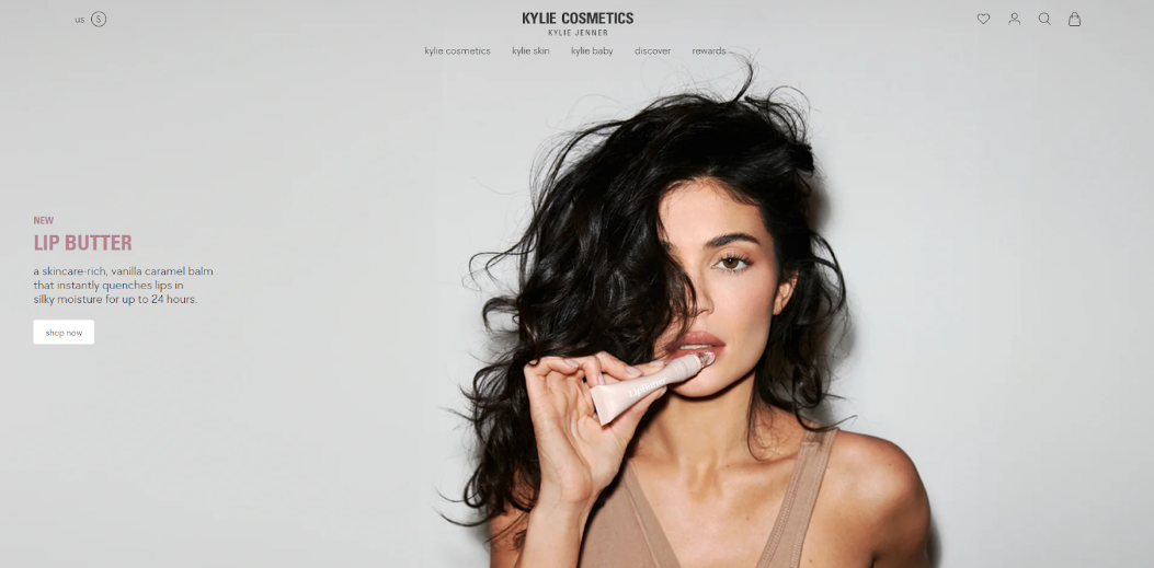 Kylie Cosmetics landing page