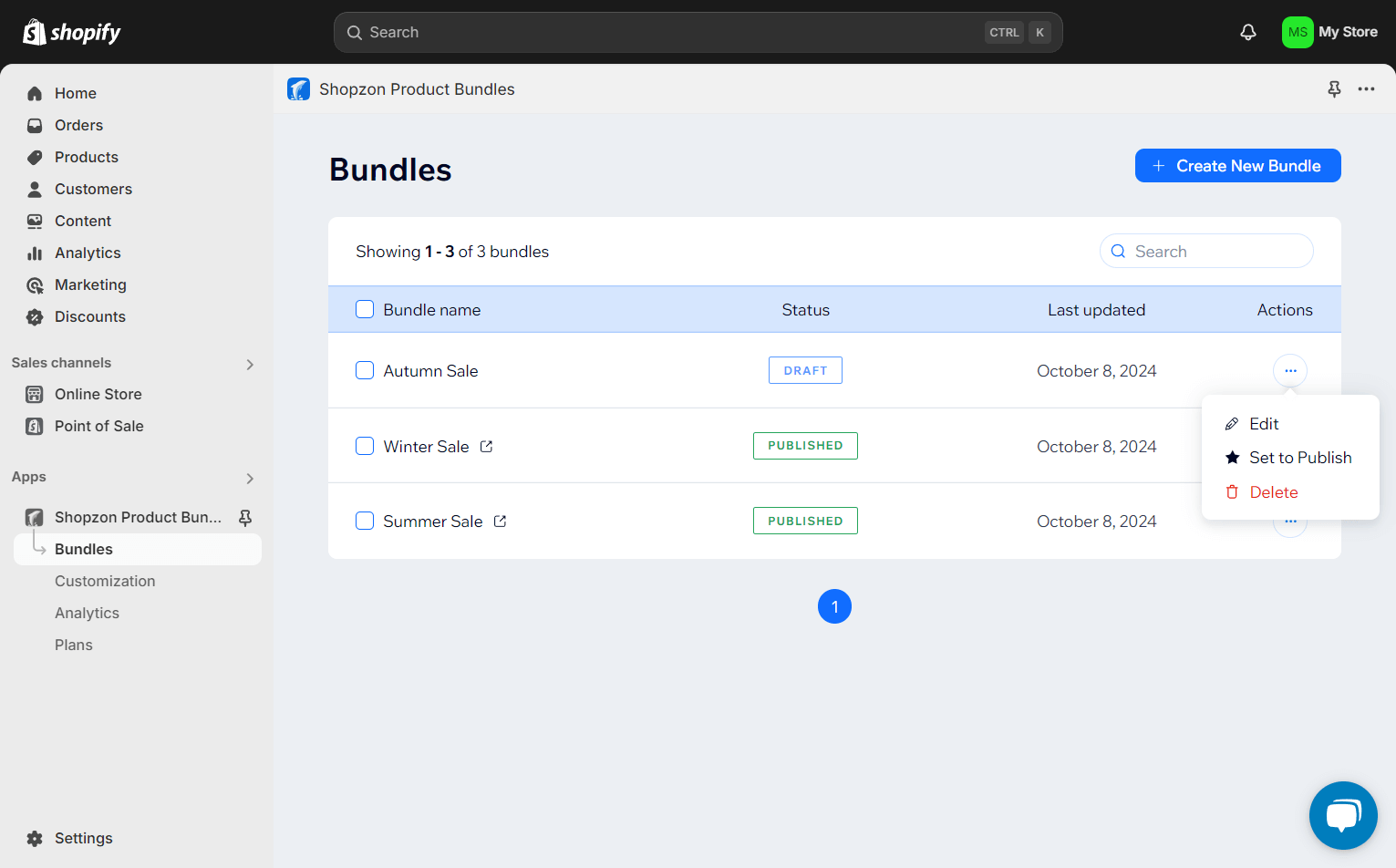 Bundle management grid